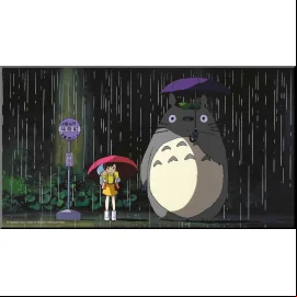 Poster Mon voisin Totoro tableau bois Bus Stop 