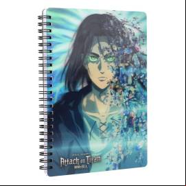 Attack on Titan cahier effet 3D Blue 